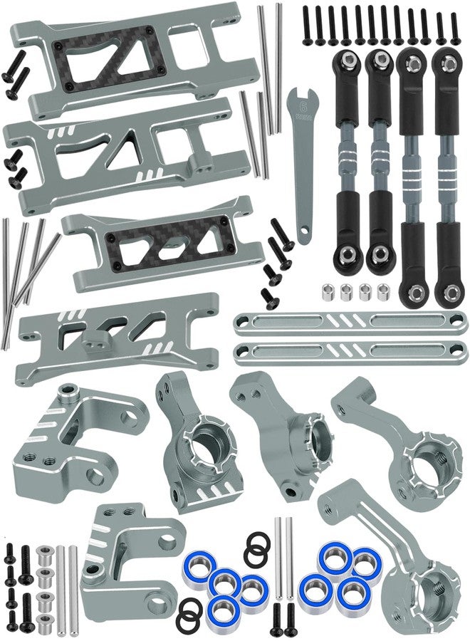 RCarmubWow RC Upgrades Part for 1/10 ECX 2WD Series RC Car,Alloy Adjustable Turnbuckles Camber Links,Suspension Arms,Left Right Caster Blocks,Front Steering Block,Rear Stub Axle Carriers,Titanium - Image 1
